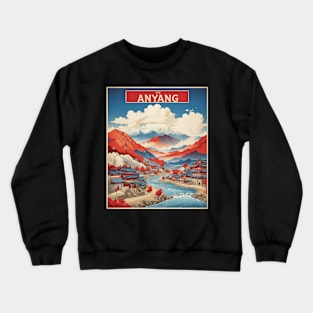 Anyang South Korea Travel Tourism Retro Vintage Art Crewneck Sweatshirt